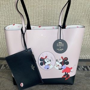 Kate Spade Minnie Mouse Large Reversible Tote Disney x KSNY pale vellum multi